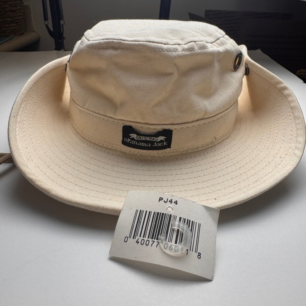 Panama Jack Original Safari Boonie Hat Cream Canvas Made in USA Medium PJ44